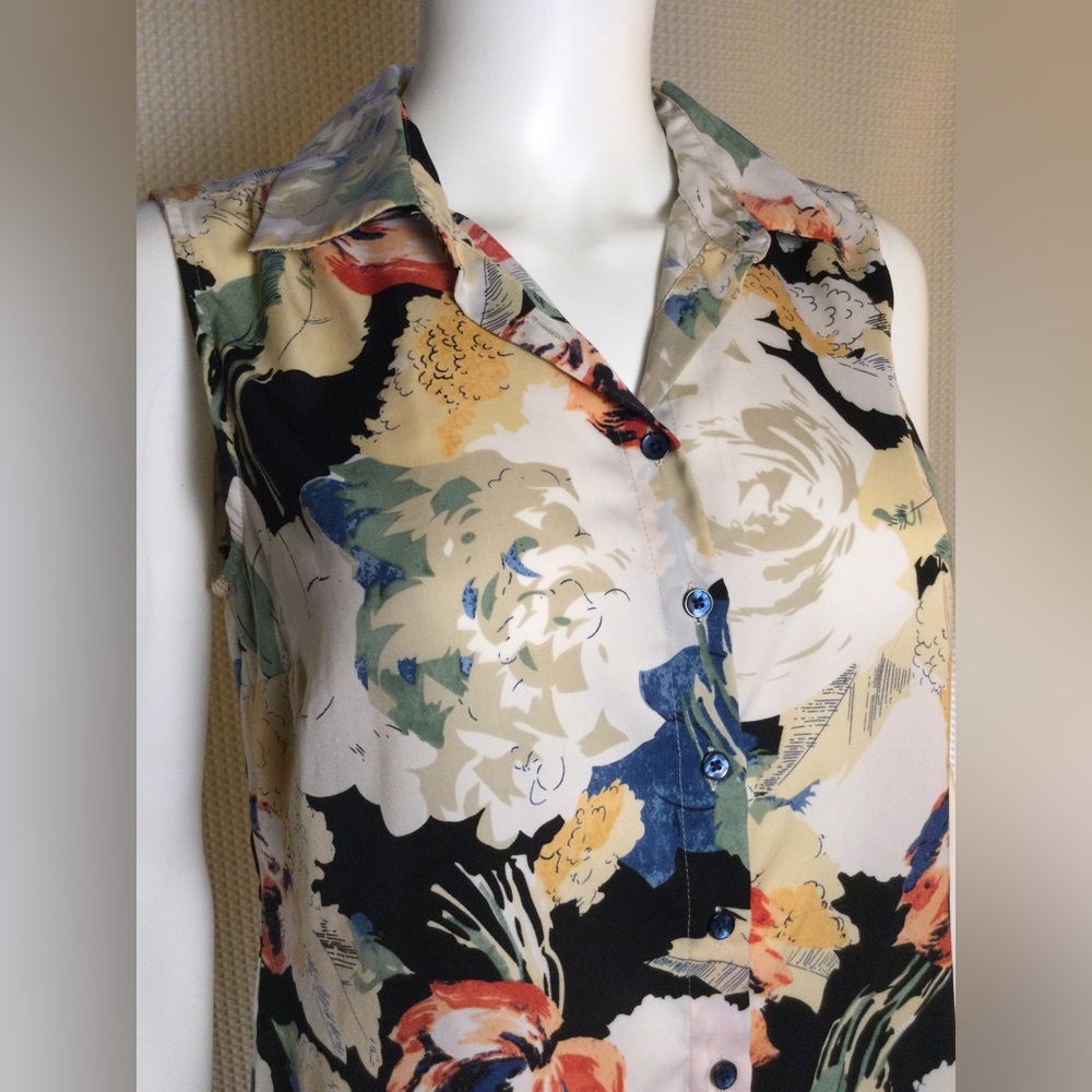 💐HP!💐Cynthia Rowley | Beautiful Sleeveless Watercolor Top
